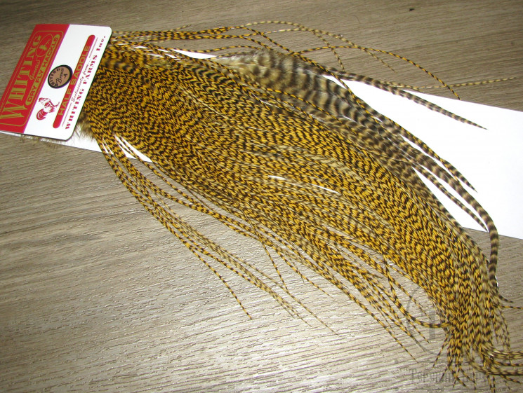 Седло 1/2 Whiting Dry Fly Bronze Midge Saddle Grizzly Golden Straw