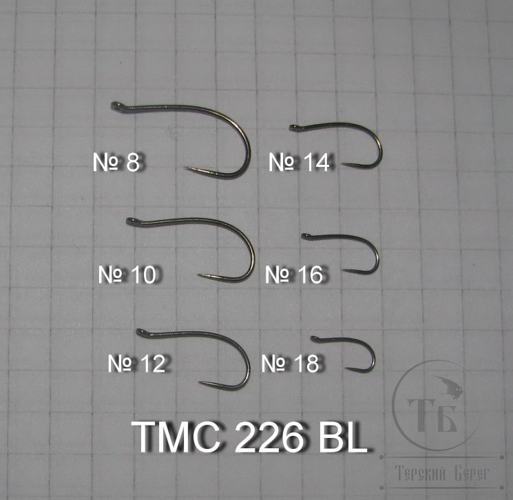 Крючки ТIEMCO FLY HOOK 226BL ( Безбородый ) № 12 Bronze TMC ( 10 штук )