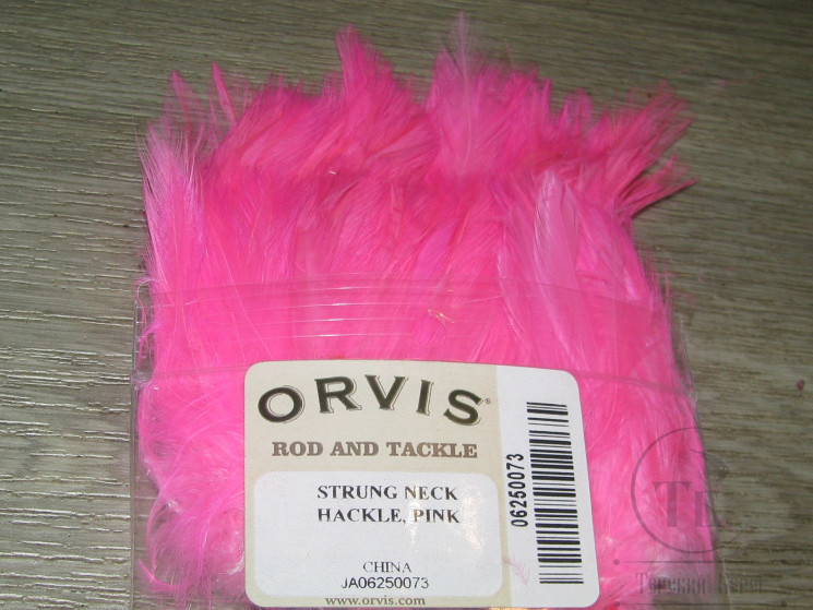 Перо скальпа петуха Strong Neck Hackle Pink Orvis