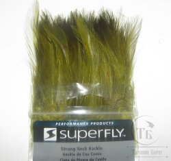 Перо скальпа петуха Strong Neck Hackle Olive Super Fly