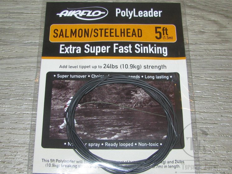 Полилидер 5 Ft ( 1.5 m ) Polyleader Salmon Steelhead / Saltwater 24 Lb ( 10.9 kg ) Extra Super Fast Sinking Airflo 
