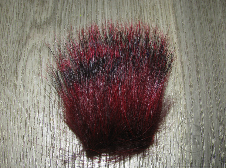 Мех барсука винно красный / Badger Fur Claret