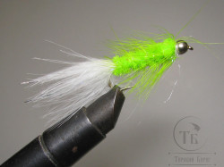 Муха Woolly Bugger  White / Fl.  Chartreuse  № 6