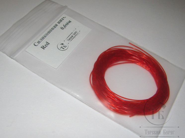 Силиконовая нитка Silicone Thread Red D 0,6 mm