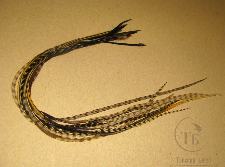 Перо Dry Fly (для сухих мух) 10 шт Grizzly Dun Variant крючки № 12 - 14