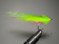 Муха стример фосфор ( 13 ) Pink Chartreuse Minnow Sea KH № 2