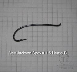 Крючок лососёвый одинарный Alec Jackson  Spey Fly Hook 1.5 Heavy Wire Black ( 10 шт )
