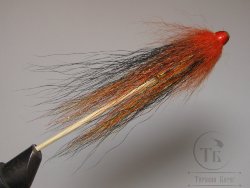 Муха лососёвая с "английским крылом" WG tube Mt. ( 27 A1 ) медь 1.0 дюйм Orange Yellow Phatakorva