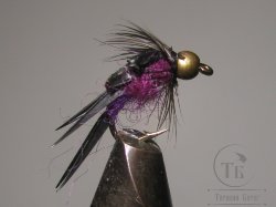 Муха нимфа Biot ( 38 ) Scud Devil Black Purple nymph крючок № 10 (Scud)