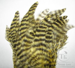 Куриное перо Hen feathers гризли палево желтый