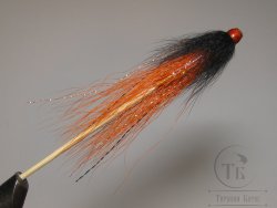 Муха лососёвая с "английским крылом" WG tube Mt. ( 33 ) D 2,6 медь 1 дюйм Black Orange 
