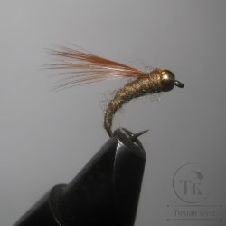 Муха нимфа Scud  ( 63 ) GH Brown Wing Olive nymph  крючок scud № 12