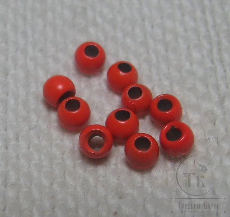 Вольфрамовый шарик с круглым отверстием D 2,7 Fl. Red (10 шт)