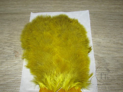 Перо курицы пушистое мягкое, фактуры "марабу" Chiсkabou Brahma Hen Whiting Tone Yellow