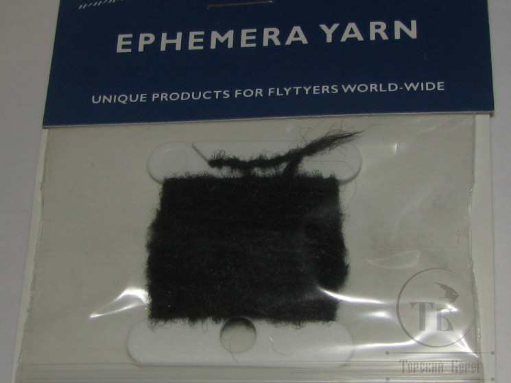 Шерстяная пряжа Ephemera Yarn Mottled Black Virtual Nymph 