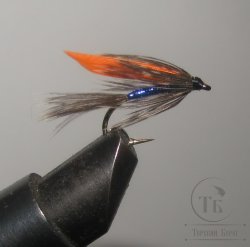 Муха мокрая Wet fly ( 119 ) Blue Orange крючок № 12 ( Kumho Wet)