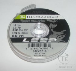 Поводковый материал Loop Tippet  Fluorocarbon 18 LB/8,2 кг, 0.345 mm, 50 m