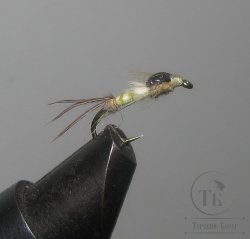 Муха нимфа Lt ( 62 ) Pheasant tail White Cream nymph № 12