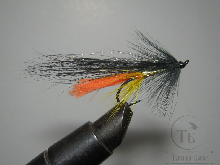 Муха лососевая на одинарном крючке ( 51 ) Billy Butt Kumho Salmon Black № 10