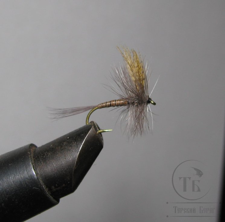Муха сухая Dry fly Quill DFQ 10 "Wood duck "крючок № 16 ( Tmc )