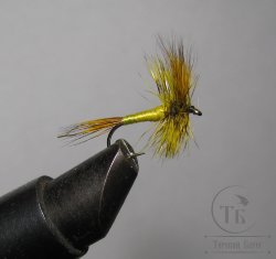 Муха сухая Dry fly DFQ 33 "Wood duck Olive Var. "крючок № 12 ( Tmc )