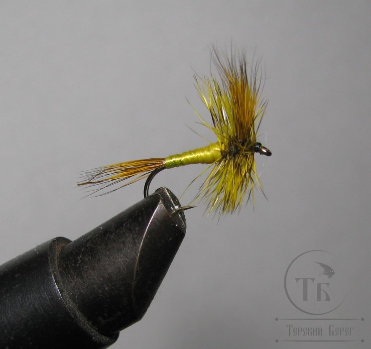 Муха сухая Dry fly DFQ 33 "Wood duck Olive Var. "крючок № 12 ( Tmc )