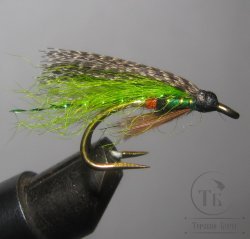 Муха лососевая на двойнике ( 7 ) "Жаба" Mustad № 6