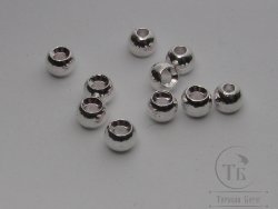 вольфрамовый шарик с круглым отверстием D 3.3 silver (10 шт)