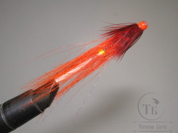 Муха лососёвая английское крыло WG Tube ( 57 ) Plastic 1 1/2 дюйма Hot Orange Varzyga FLH ( огненно оранжевая )
