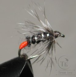 Муха  Red Tag ( 37 ) Black Grizzly sh № 16