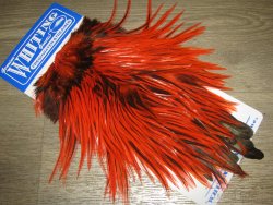 Седло петуха с широким пером Whiting Freshwater Streamer Saddle Badger Orange