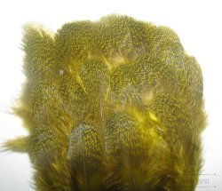 Перья глухаря со спины Capercailli back feathers (рябое жёлтая тонировка 30-40 шт)