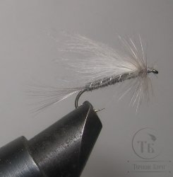 Муха CDC ( 20 ) Caddis Grey / White № 12 Long