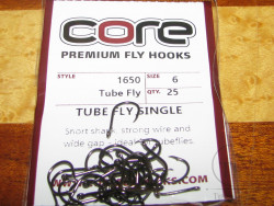 Крючок одинарник трубочный Tube Single # 6 (25 шт.) Premium Fly Hook Core