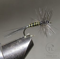 Муха сухая Dry fly ( 109 ) " Dry Fly Black  " крючок № 14 ( Kumho )