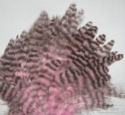 Куриное перо Hen feathers гризли флюр розовый