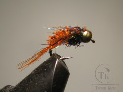 Муха нимфа Scud ( 7 ) GH Ice Orange Black nymph крючок scud № 14
