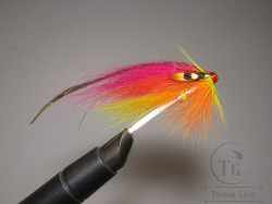 Муха лососёвая скандинавское крыло ( 1 F ) Fluoro Red Canary ( пластик 1,0 дюйм )