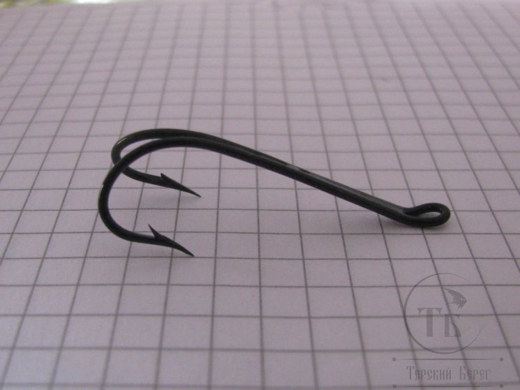 Mustad 3582C двойник вязальный черный (ухо вверх) № 2