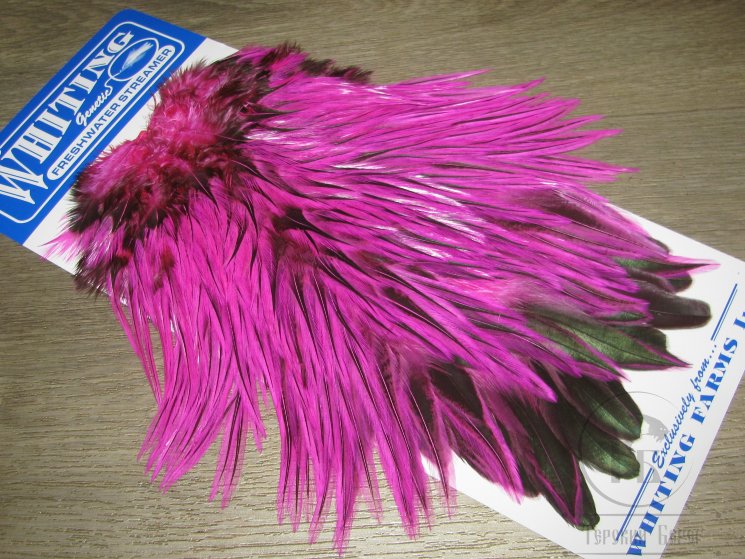 Седло петуха с широким пером Whiting Freshwater Streamer Saddle Badger Pink