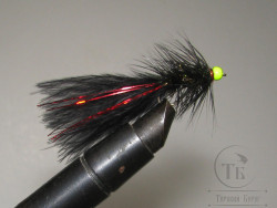 Муха Woolly Bugger Black Fl. Chart. Head / Чёрный № 10