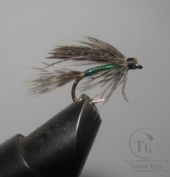 Муха мокрая Wet fly ( 124 ) Dk Capercailli (глухарь) крючок № 12 ( Kumho Wet)