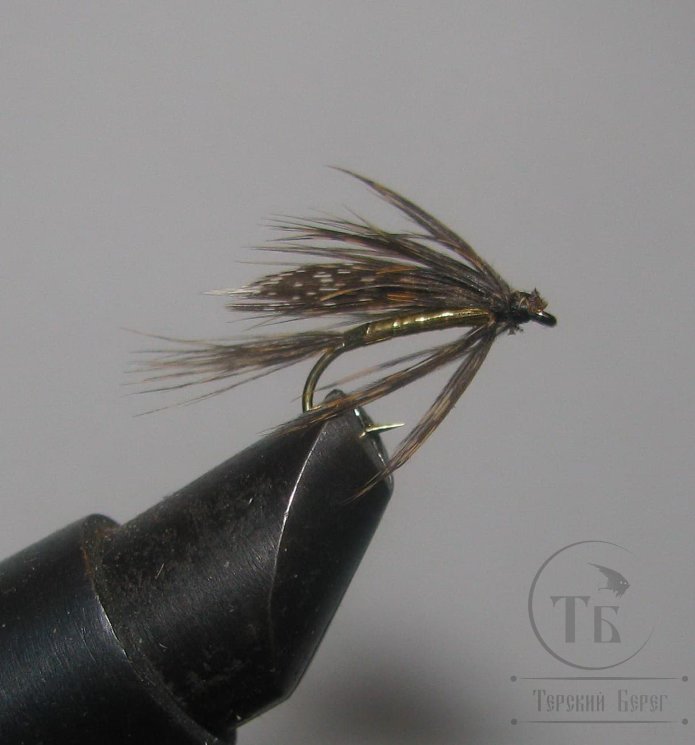 Муха мокрая Wet fly ( 125 ) Dk Capercailli (глухарь) крючок № 14 ( Kumho Wet)
