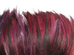 Перо скальпа петуха Баджер винно красный / Attractor Neck Hackle Badger Claret