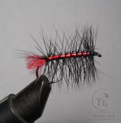 Муха Палмер PLM ( 36 ) Black - Red  # 6
