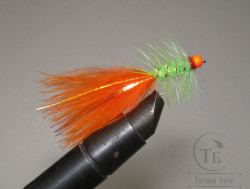 Муха Woolly Bugger Fluor ( Fl. Fire Orange / Fl. Green / Fl. Orange ) № 10