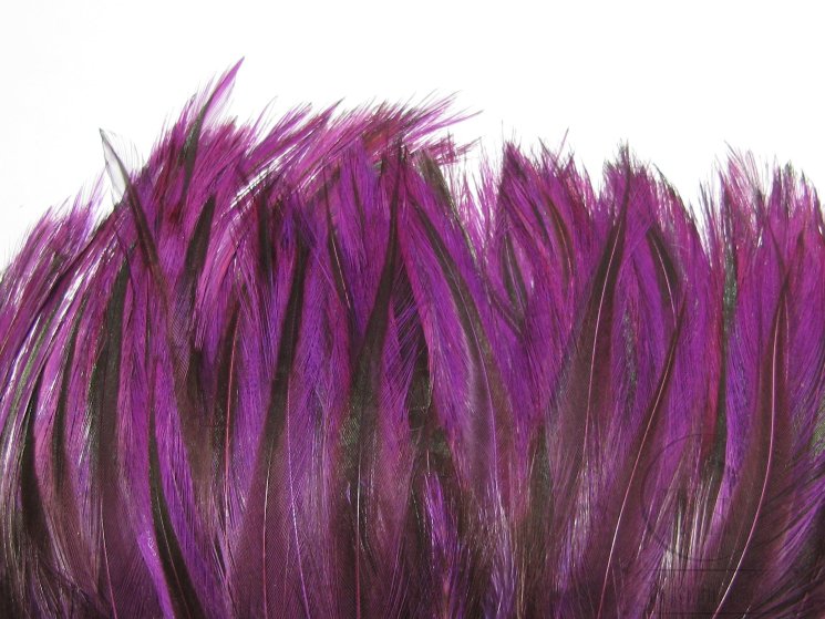 Перо скальпа петуха Баджер сиреневый / Attractor Neck Hackle Badger Lilac