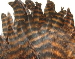 Куриное перо Hen feathers гризли коричневый