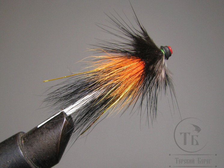 Муха лососёвая Turbo July 3/4 inch ( 24 ) Black Fl Orange Titovka пластик 3/4