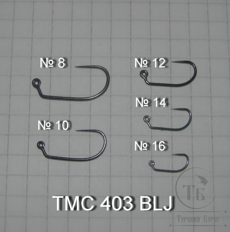 Крючок безбородый джиговый TMC 403 BLJ (10 шт/уп) №  10
